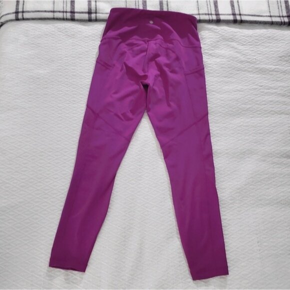 YOGALICIOUS [LUX] "Lenox" High Rise No Show Fushia Leggings with Pockets- S - Picture 5 of 12